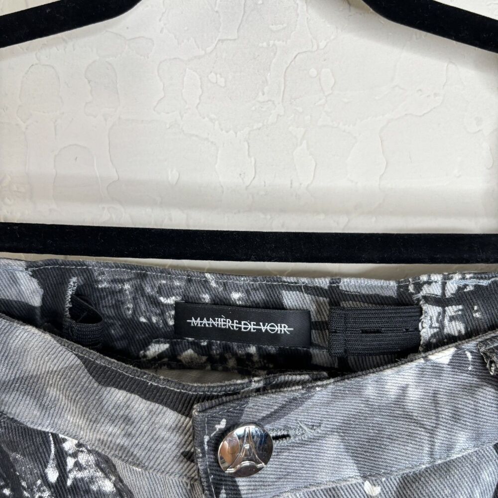 Maniere De Voir Black and Gray Flare Jeans - Picture 4 of 10